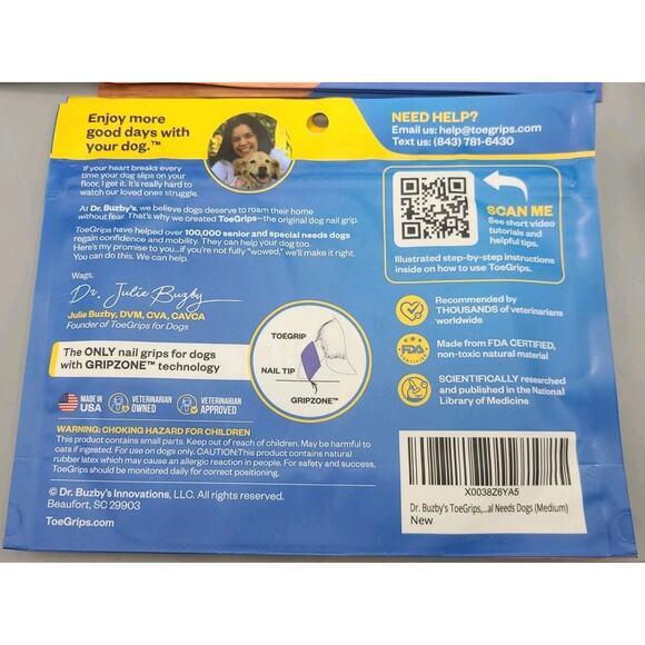 NEW Dr Buzby's ToeGrips Dog Nail Grips Instant Traction ALL SIZES AVAILABLE - Picture 3 of 7